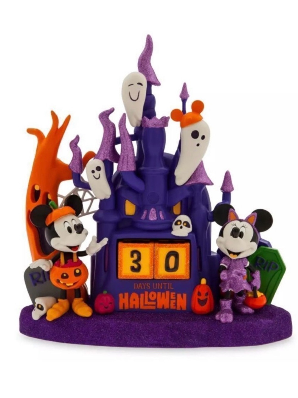 Disney Purple & Orange Halloween Countdown Castle with Mickey & Minnie